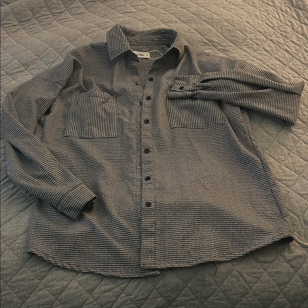 Chic Black and White Button-Down Shirt